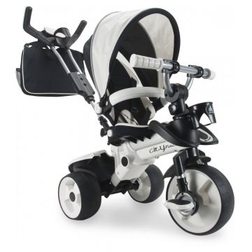 Tricicleta cu pozitie de somn, Injusa, City Max, cadru din aluminiu, Alb Tricicleta cu pozitie de somn, Injusa, City Max, cadru din aluminiu, Alb