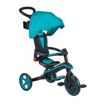Tricicleta Globber Explorer, 4 In 1, pliabila, Turcoaz Tricicleta Globber Explorer, 4 In 1, pliabila, Turcoaz