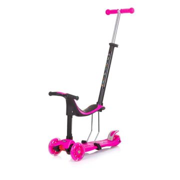 Trotineta cu 3 roti, pentru fete, peste 3 ani, Chipolino Multi Plus Roz Trotineta cu 3 roti, pentru fete, peste 3 ani, Chipolino Multi Plus Roz